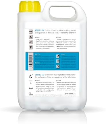  Sisbrill Car Acondicionador Multi-Top Plásticos y Salpicaderos - Para Auto - 5 Litros - Abrillantador Satinado Tacto Se