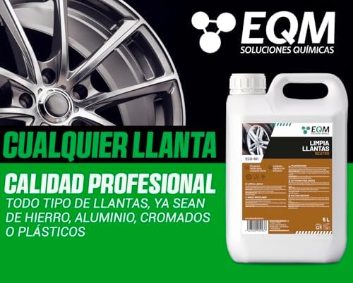 EQM ECO-101 Limpia Llantas Coche Sin Ácidos, pH Neutro, Elimina la Suciedad sin Esfuerzo Todo Tipo de Llantas, Potente y