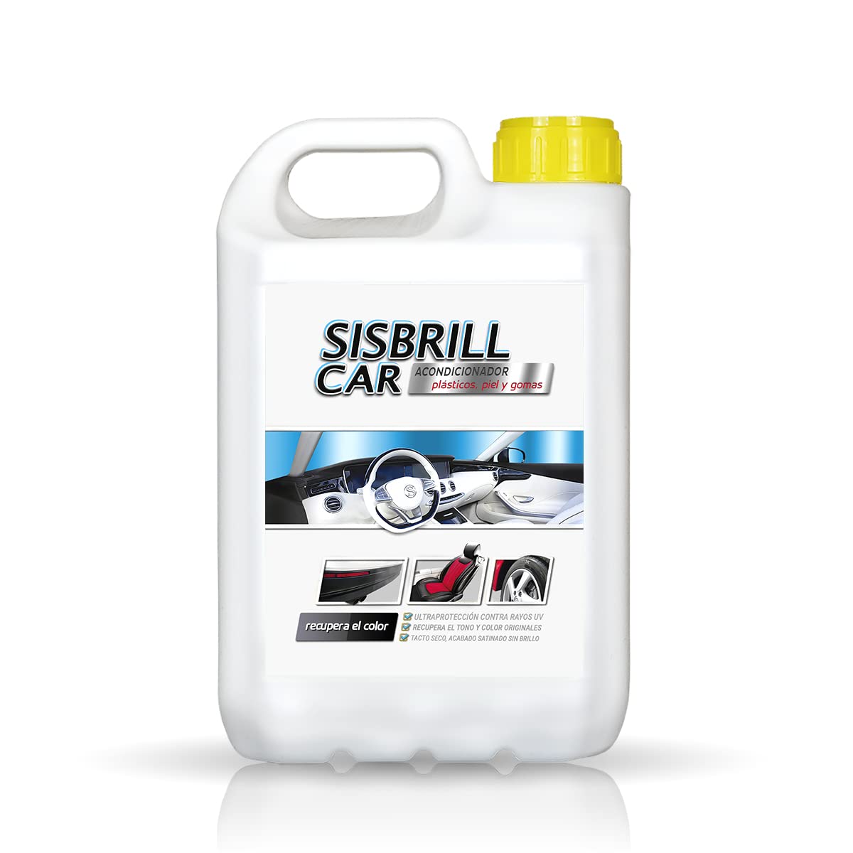  Sisbrill Car Acondicionador Multi-Top Plásticos y Salpicaderos - Para Auto - 5 Litros - Abrillantador Satinado Tacto Se