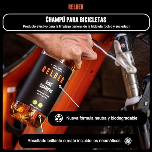 Relber - Champú para bicicletas biodegradable y neutro | Limpieza de bicicletas MTB o carretera | Espuma limpia biciclet