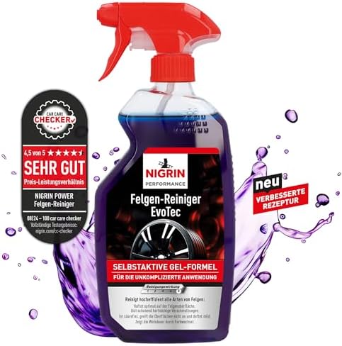 NIGRIN Limpiador de llantas EvoTec alto rendimiento para todos los tipos de llantas, indicador de acción incorporado, a