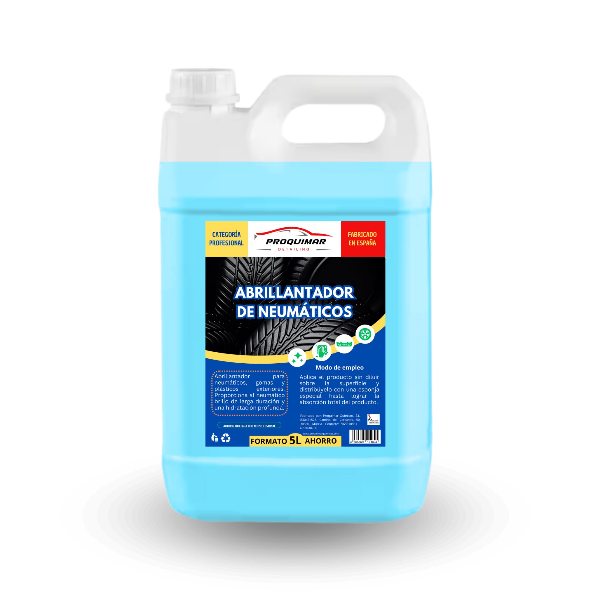  Proquimar Abrillantador de Neumáticos Profesional - Efecto Brillo Húmedo y Protección Duradera
| Proquimar Abrillantado